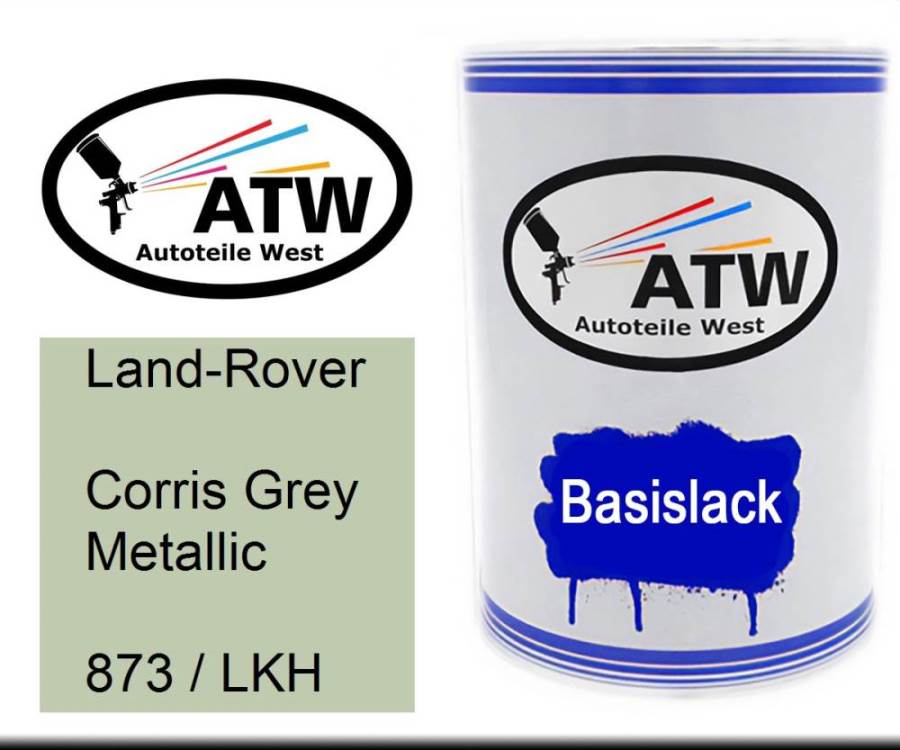 Land-Rover, Corris Grey Metallic, 873 / LKH: 500ml Lackdose, von ATW Autoteile West.